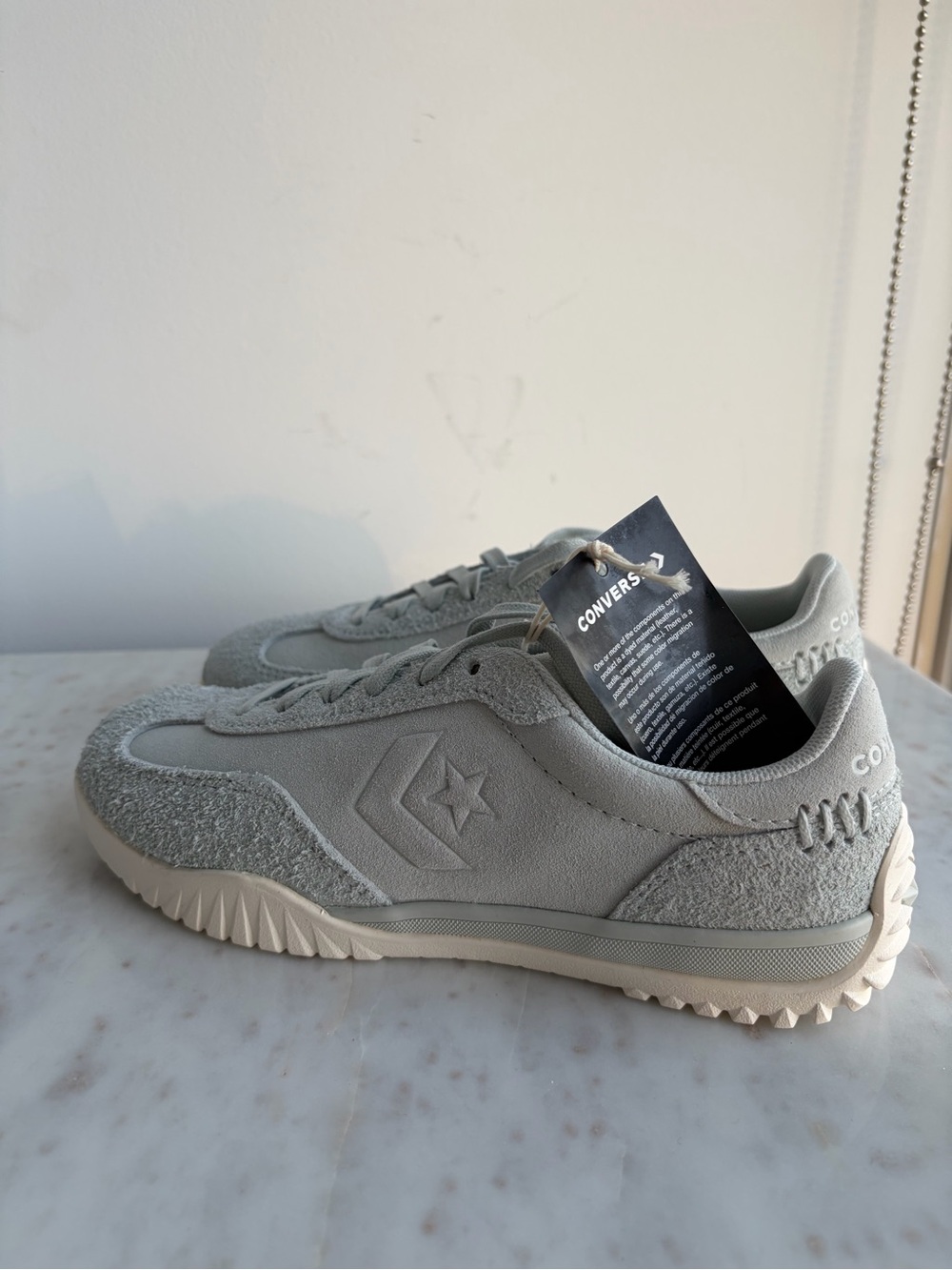 Converse Light Gray Blue Suede Sneakers